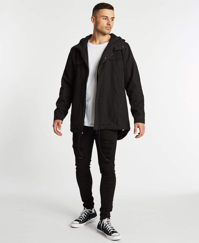 Kiss Chacey Granada Hooded Parker Jacket Jet Black