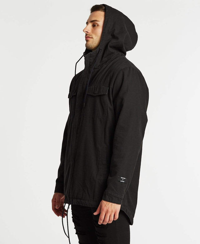 Kiss Chacey Granada Hooded Parker Jacket Jet Black