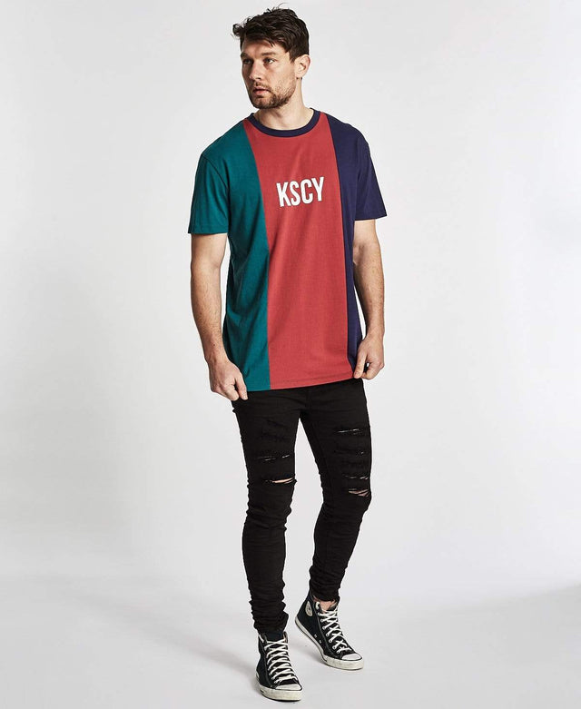 Kiss Chacey High Relaxed Fit T-Shirt Green/Blue