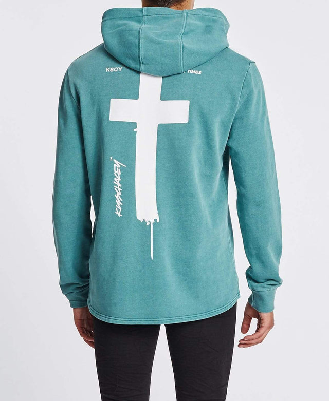 Kiss Chacey Higher Scoop Back Hoodie Pigment Oil Blue