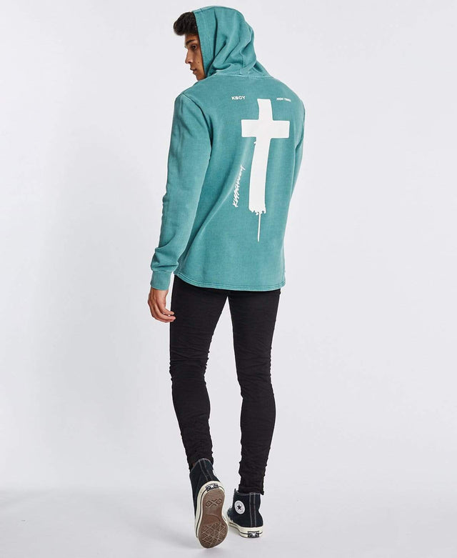 Kiss Chacey Higher Scoop Back Hoodie Pigment Oil Blue