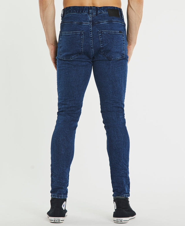 model wears K1 Super Skinny Fit Jeans Ozark Blue Pants Blue - image 3