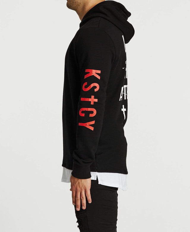 Kiss Chacey Live Life Layered Hoodie Jet Black