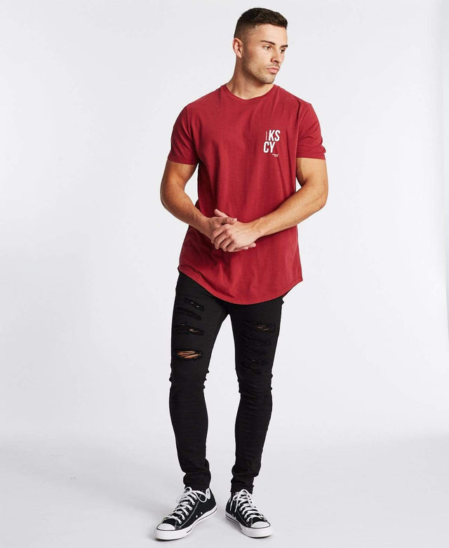 Kiss Chacey Lost All Faith Baseball T-Shirt Pigment Burgundy