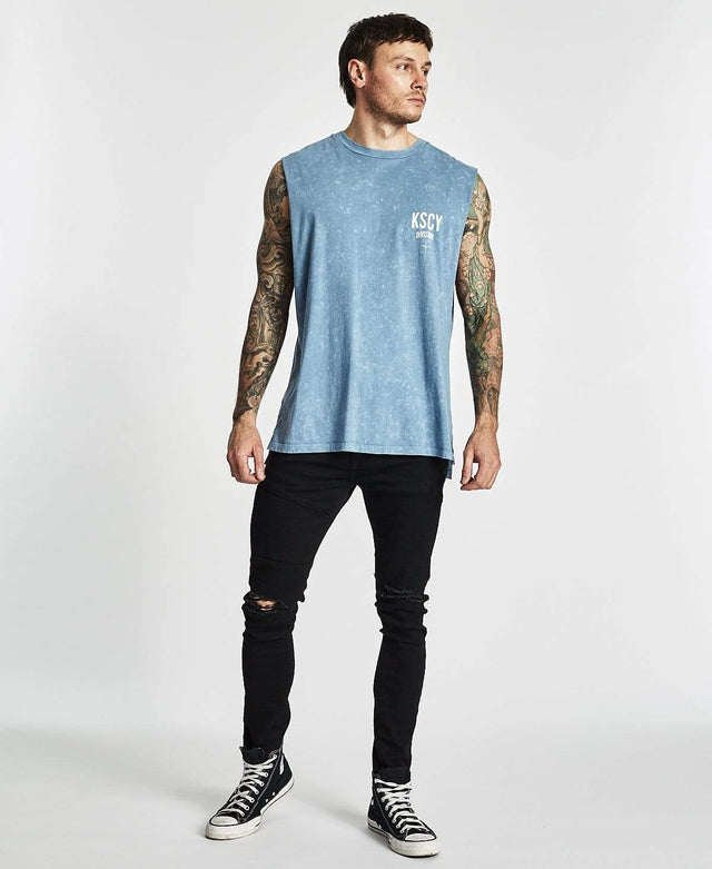 Kiss Chacey Lost Love Step Hem Muscle Tee Acid Black