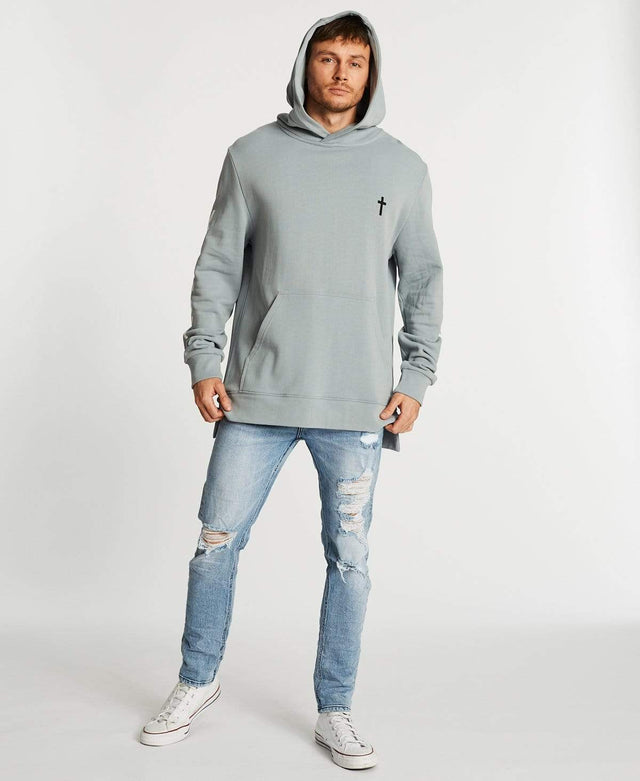 Kiss Chacey Lost Time Step Hem Hoodie Quarry