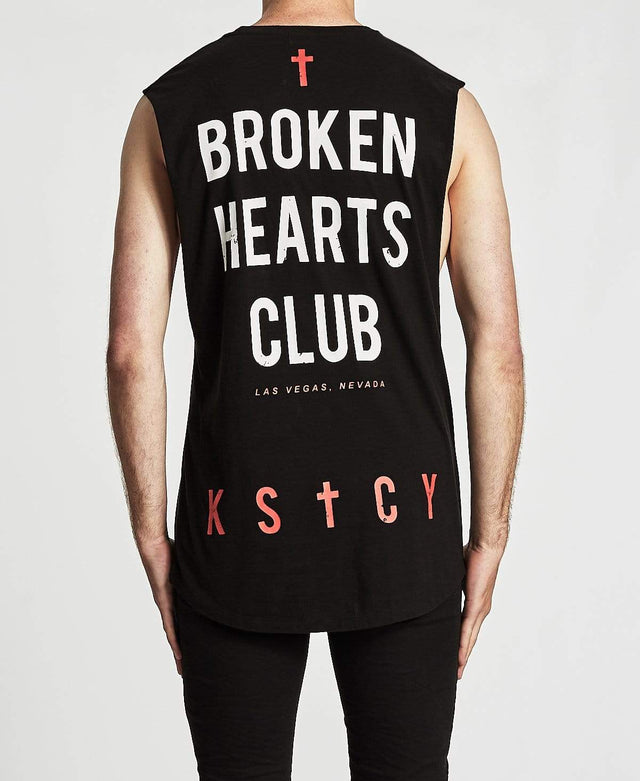Kiss Chacey Mystery Dual Curve Hem Muscle Tee Jet Black