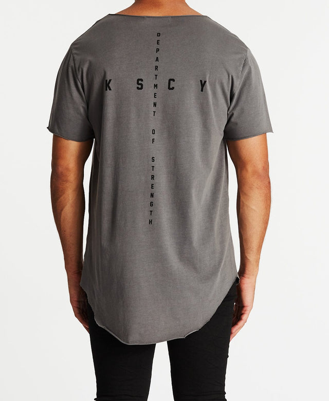 Kiss Chacey Nemesis Raw V-Neck Tee Pigment Charcoal