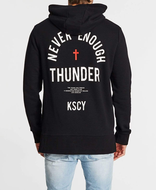 Kiss Chacey Never Enough Thunder Step Hem Hoodie Jet Black