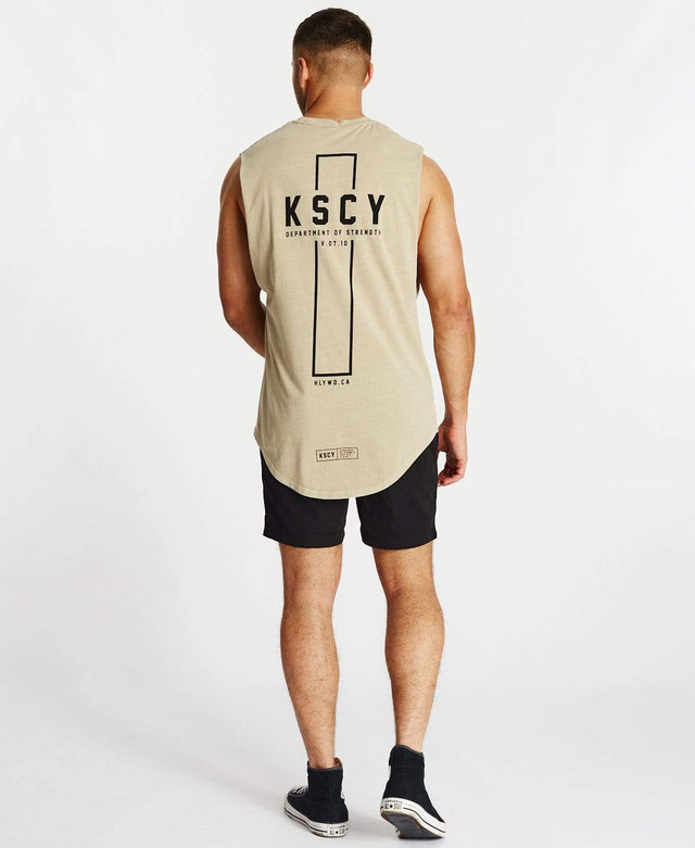 Kiss Chacey Prowler Curved Hem Muscle Tee Pigment Sand