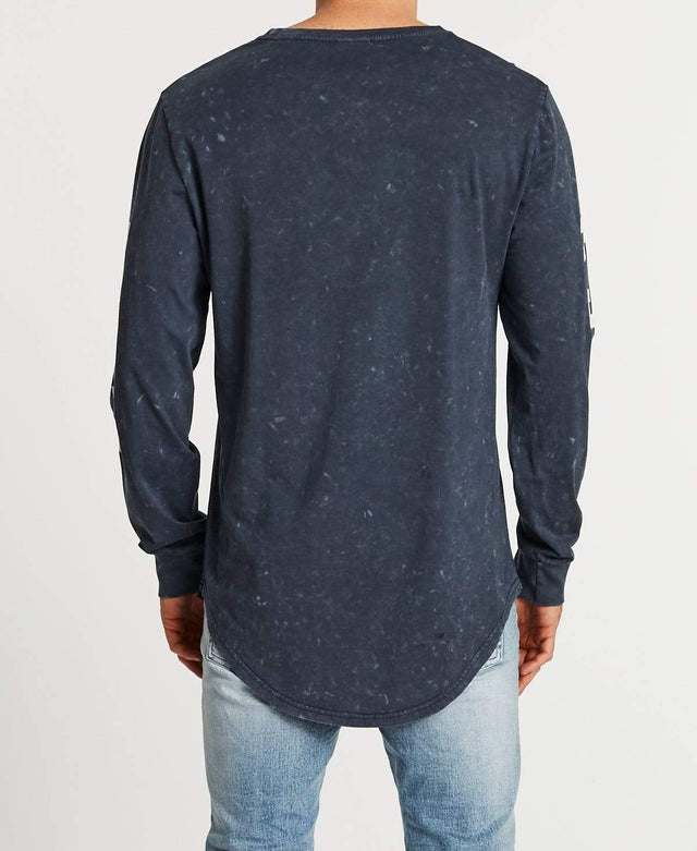 Kiss Chacey Pursuit Cape Back Long Sleeve Tee Acid Navy