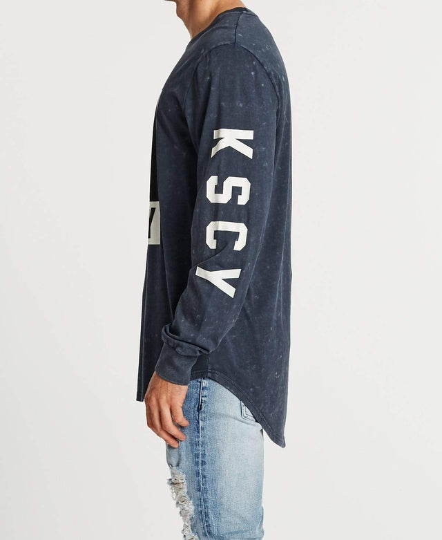 Kiss Chacey Pursuit Cape Back Long Sleeve Tee Acid Navy
