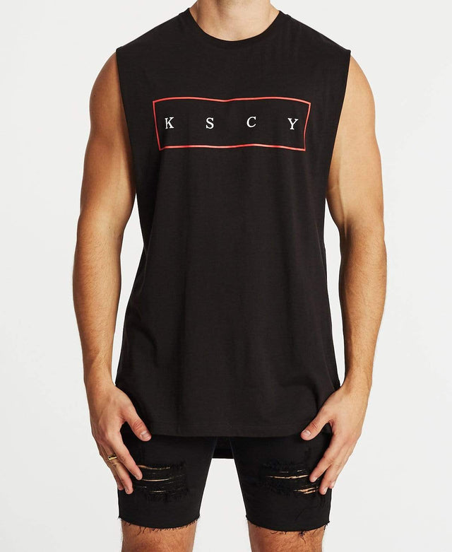 Kiss Chacey Resident Step Hem Muscle Tee Jet Black