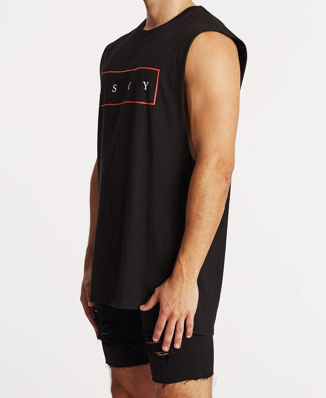 Kiss Chacey Resident Step Hem Muscle Tee Jet Black