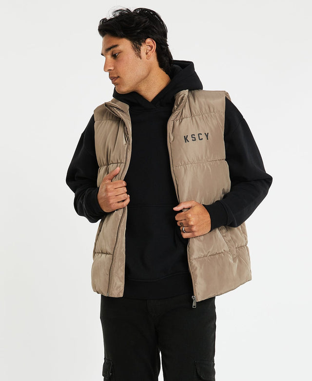 Kiss Chacey Rodeo Puffer Vest Driftwood Brown