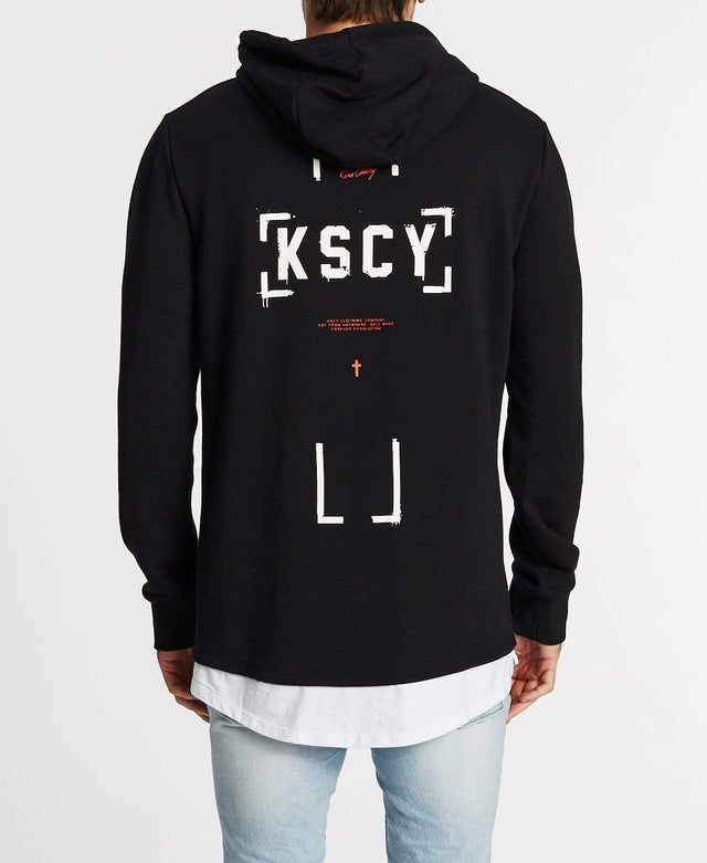 Kiss Chacey Runaway Layered Baseball Hoodie Jet Black