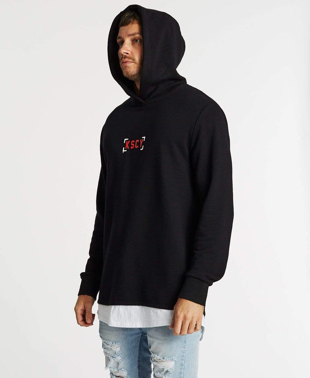 Kiss Chacey Runaway Layered Baseball Hoodie Jet Black