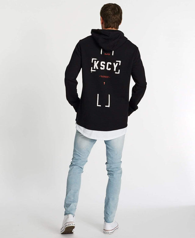 Kiss Chacey Runaway Layered Baseball Hoodie Jet Black