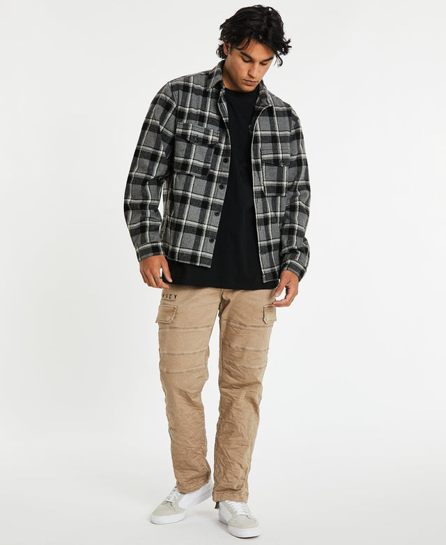 Kiss Chacey Ruskin Relaxed Overshirt - Charcoal Check Multi Colour