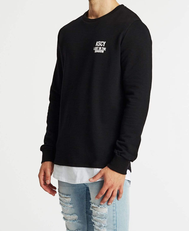Kiss Chacey Shadows Layered Hem Baseball Jumper Jet Black