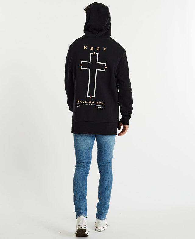Kiss Chacey Sky Step Hem Hoodie Jet Black