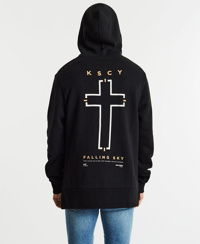 Kiss Chacey Sky Step Hem Hoodie Jet Black