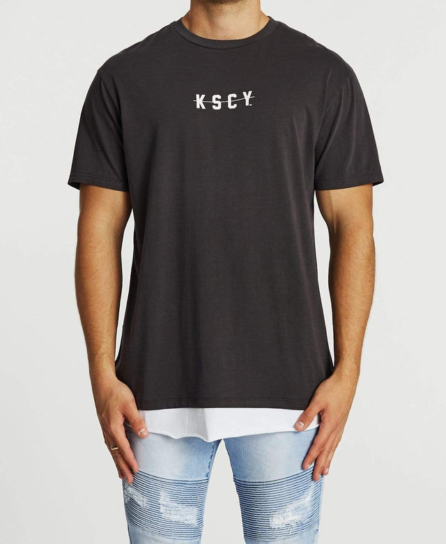 Kiss Chacey So Long Relaxed Layered T-Shirt Pigment Asphalt