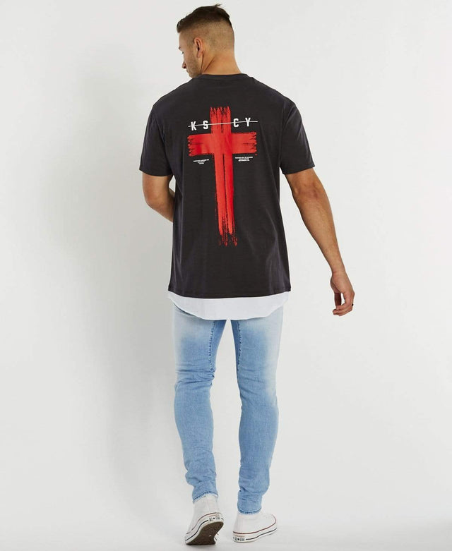 Kiss Chacey So Long Relaxed Layered T-Shirt Pigment Asphalt