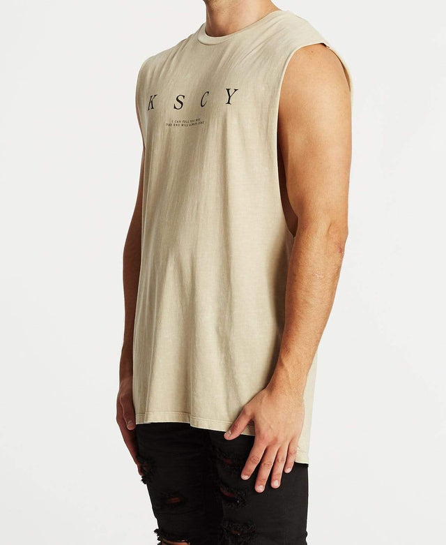 Kiss Chacey Solitude Step Hem Muscle Tee Acid Sand