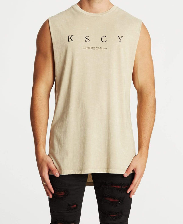 Kiss Chacey Solitude Step Hem Muscle Tee Acid Sand