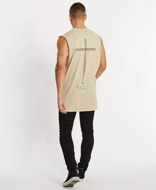 Kiss Chacey Solitude Step Hem Muscle Tee Acid Sand