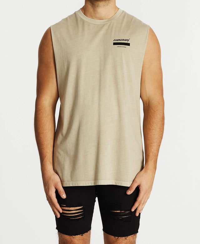 Kiss Chacey Stolen Step Hem Muscle Tee Pigment Sand
