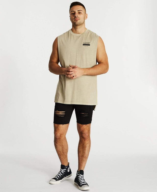 Kiss Chacey Stolen Step Hem Muscle Tee Pigment Sand