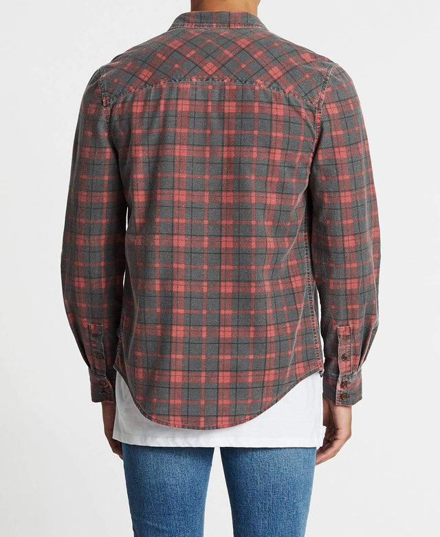 Kiss Chacey Trusted Standard Long Sleeve Shirt Burgandy/Black Check