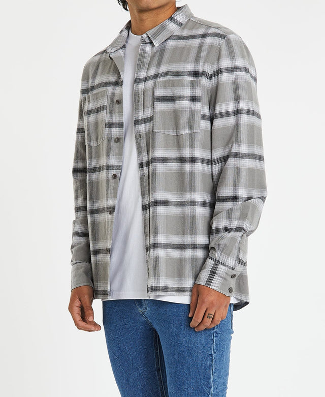 Kiss Chacey Ventura Casual Long Sleeve Shirt Asphalt/Grey Check