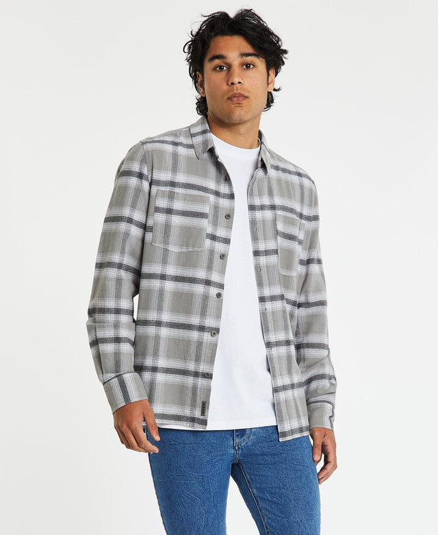 Kiss Chacey Ventura Casual Long Sleeve Shirt Asphalt/Grey Check