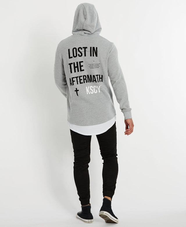Kiss Chacey Vernon Layered Cape Hoodie Back Grey Marle