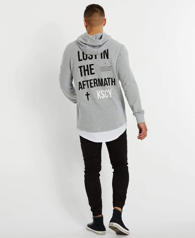 Kiss Chacey Vernon Layered Cape Hoodie Back Grey Marle