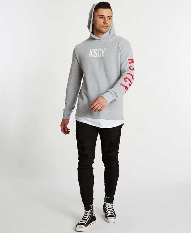Kiss Chacey Vernon Layered Cape Hoodie Back Grey Marle