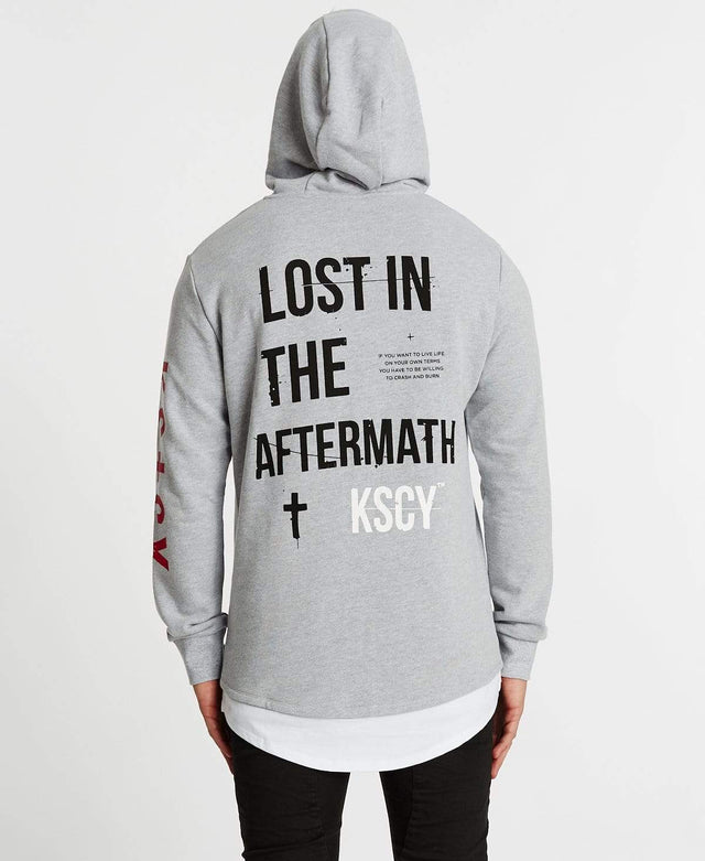 Kiss Chacey Vernon Layered Cape Hoodie Back Grey Marle