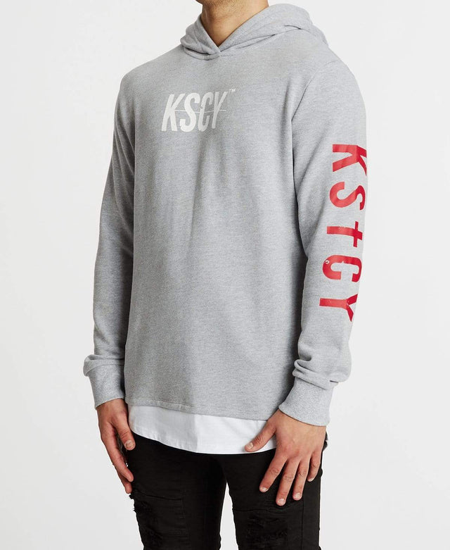 Kiss Chacey Vernon Layered Cape Hoodie Back Grey Marle