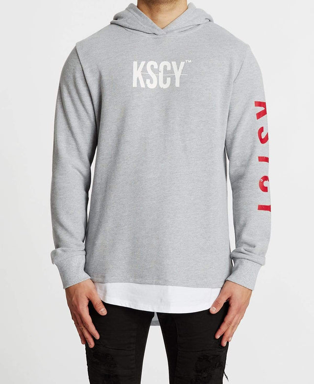 Kiss Chacey Vernon Layered Cape Hoodie Back Grey Marle