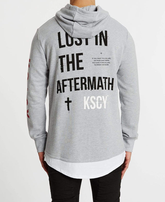 Kiss Chacey Vernon Layered Cape Hoodie Back Grey Marle