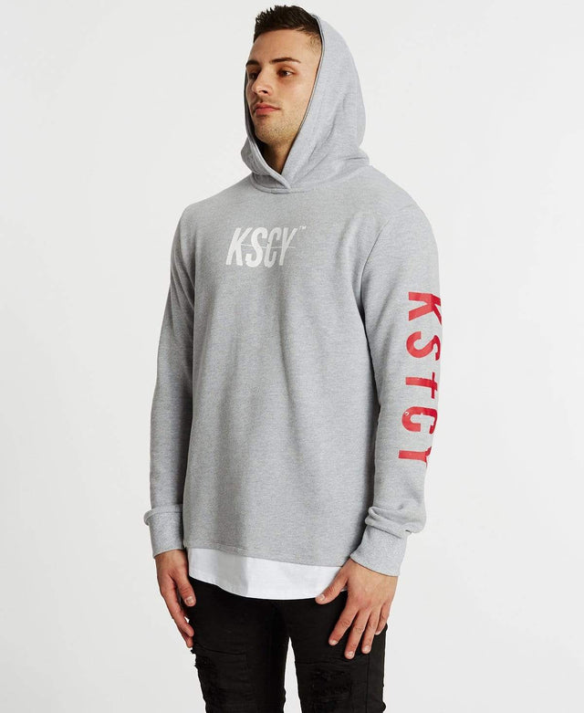 Kiss Chacey Vernon Layered Cape Hoodie Back Grey Marle