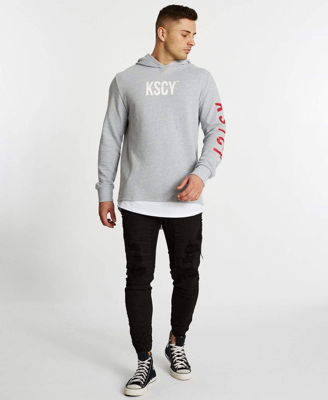 Kiss Chacey Vernon Layered Cape Hoodie Back Grey Marle