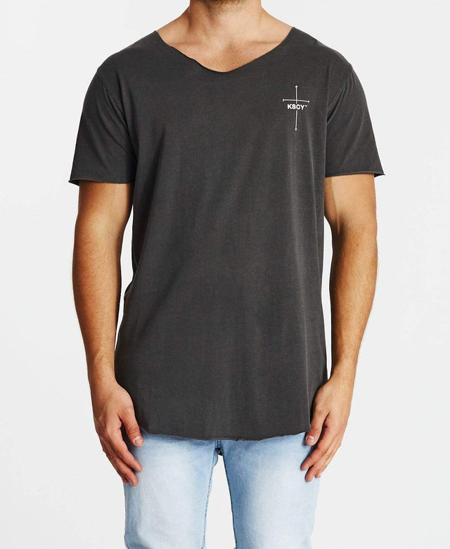 Kiss Chacey Vital Raw V Neck T-Shirt Pigment Asphalt
