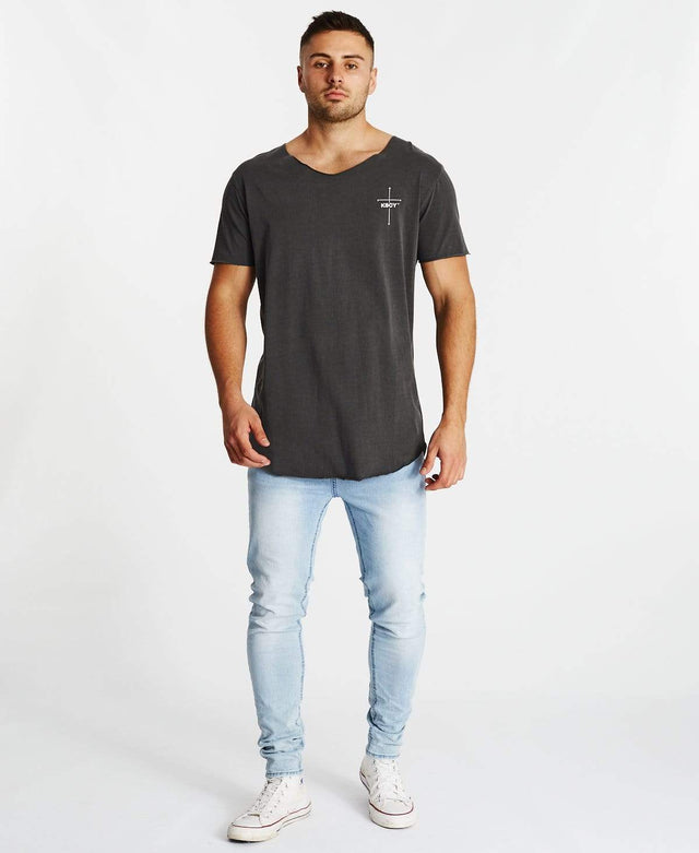 Kiss Chacey Vital Raw V Neck T-Shirt Pigment Asphalt