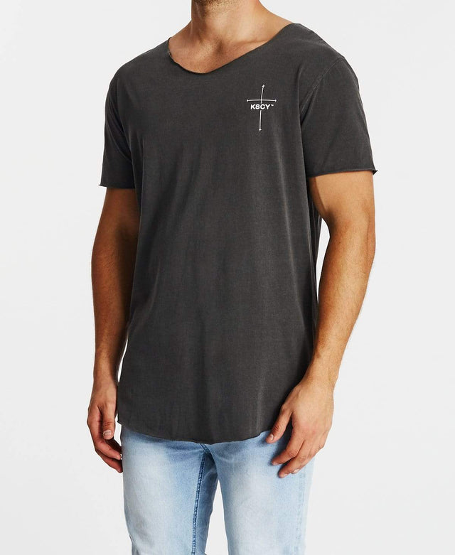 Kiss Chacey Vital Raw V Neck T-Shirt Pigment Asphalt