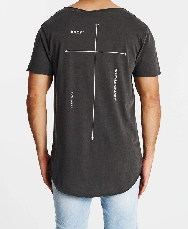 Kiss Chacey Vital Raw V Neck Tee Pigment Asphalt