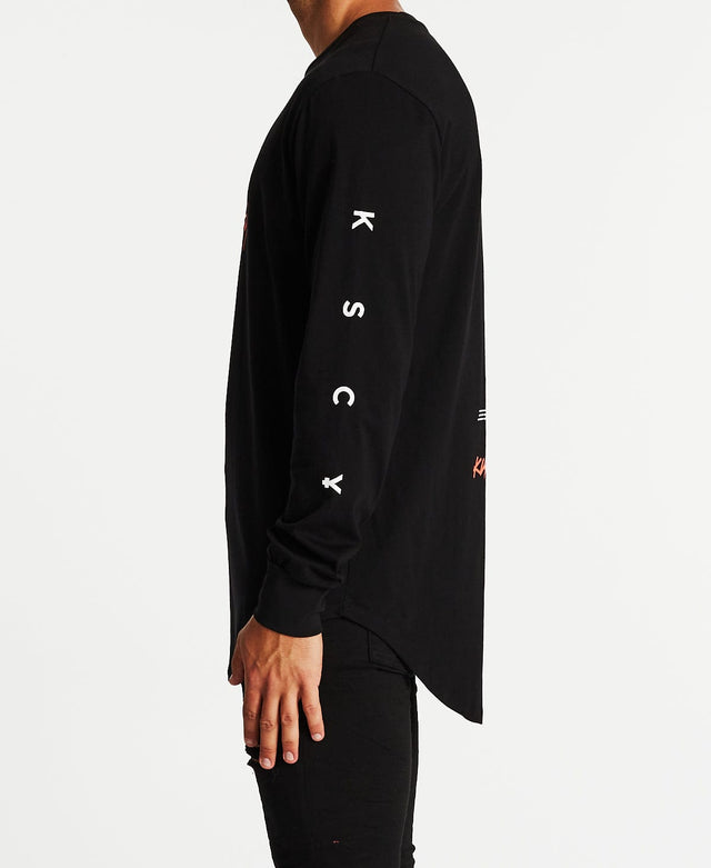 Kiss Chacey Youth Dual Curved Long Sleeve T-Shirt Jet Black